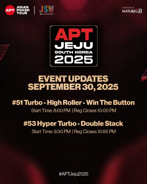 ⚠ Event Updates September 30, APT Jeju 2025 ⚠ 